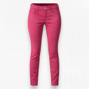 J Brand Alana Pink Coated Skinny Jeans High Rise Crop Metallic Pants Size 25